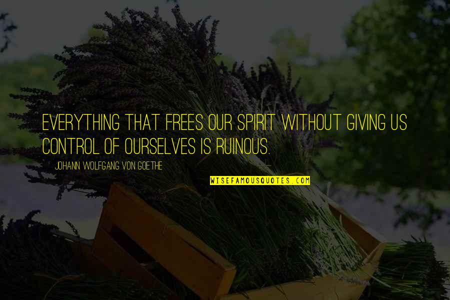 Spirit Of Giving Quotes By Johann Wolfgang Von Goethe: Everything that frees our spirit without giving us