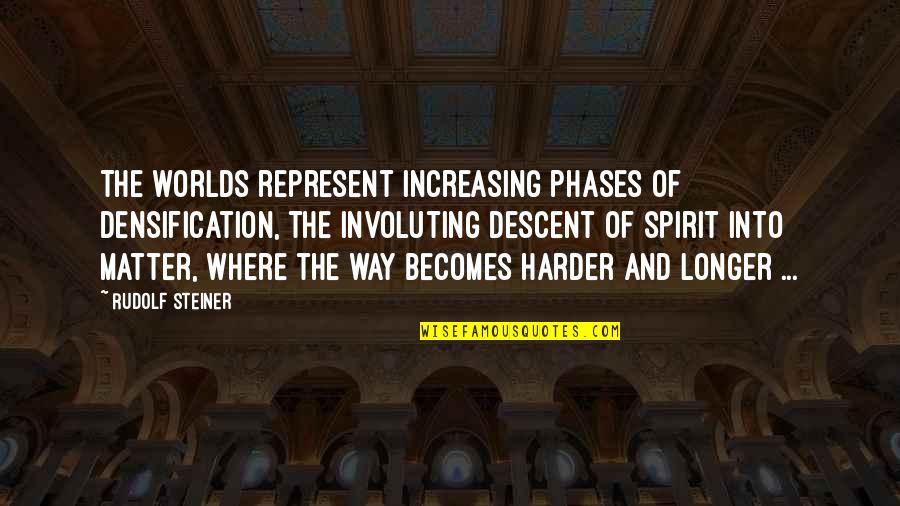 Spirit Of Unity Quotes By Rudolf Steiner: The worlds represent increasing phases of densification, the Spirit Of Unity Quotes By Rudolf Steiner: The worlds represent increasing phases of densification, the