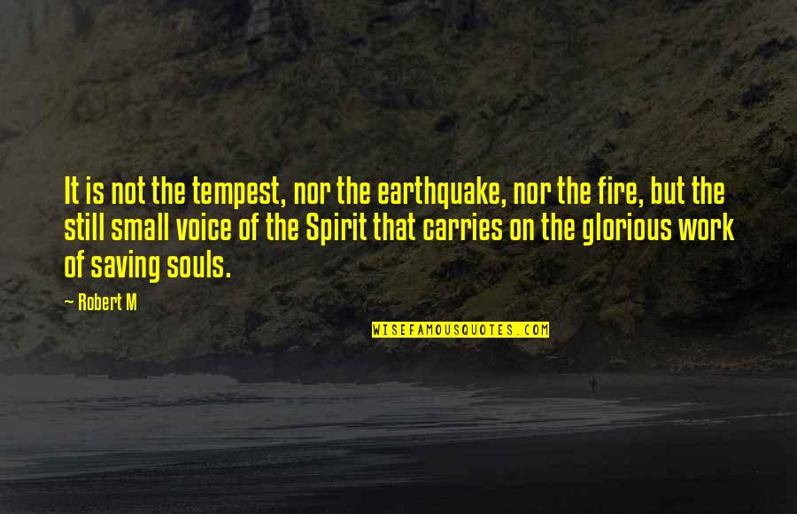 Spirit Of Work Quotes By Robert M: It is not the tempest, nor the earthquake,