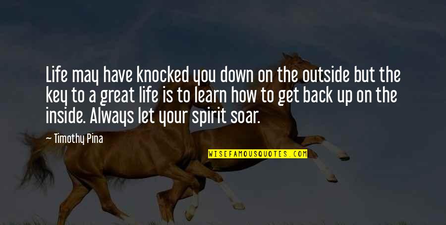Spirit Soar Quotes By Timothy Pina: Life may have knocked you down on the