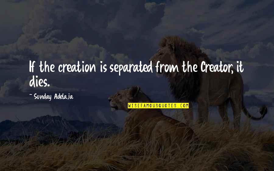 Spiritedaway Quotes By Sunday Adelaja: If the creation is separated from the Creator, Spiritedaway Quotes By Sunday Adelaja: If the creation is separated from the Creator,