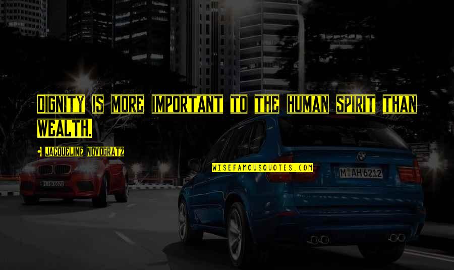 Spiritual Disease Quotes By Jacqueline Novogratz: Dignity is more important to the human spirit Spiritual Disease Quotes By Jacqueline Novogratz: Dignity is more important to the human spirit