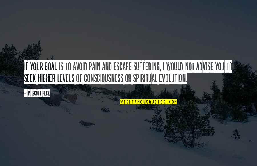 Spiritual Evolution Quotes By M. Scott Peck: If your goal is to avoid pain and