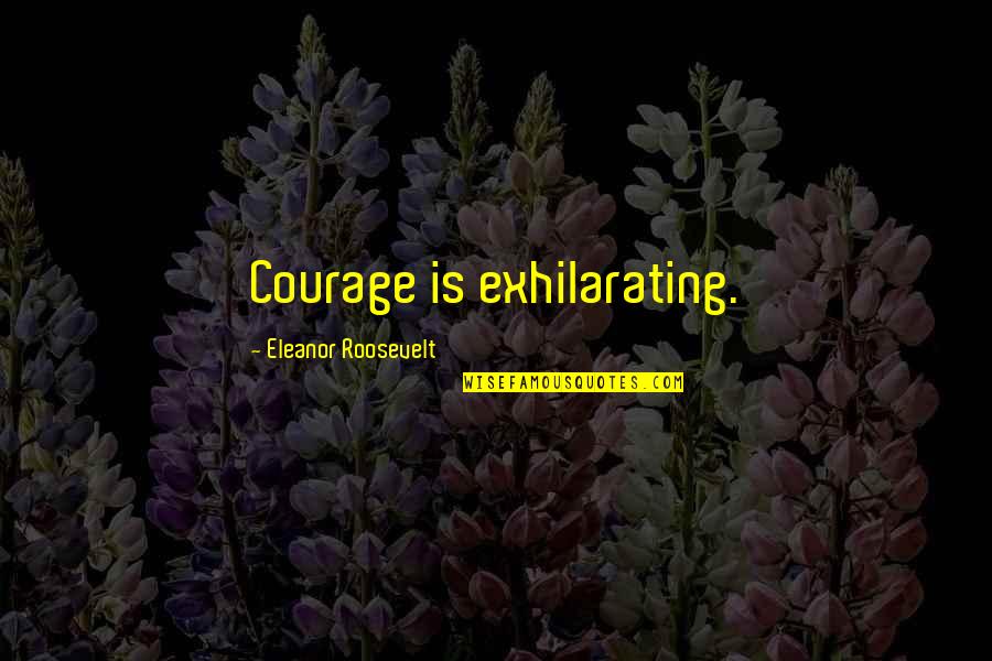 Spiritual Hygiene Quotes By Eleanor Roosevelt: Courage is exhilarating.