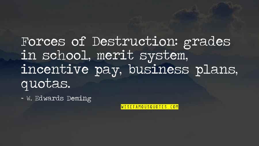 Spiritual Maternity Quotes By W. Edwards Deming: Forces of Destruction: grades in school, merit system,