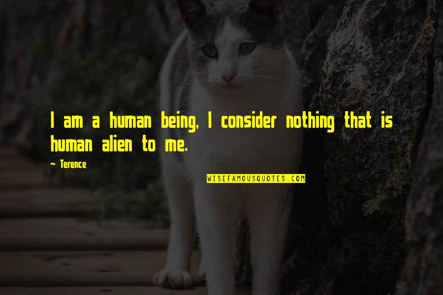 Spiritual Rest In Peace Quotes By Terence: I am a human being, I consider nothing
