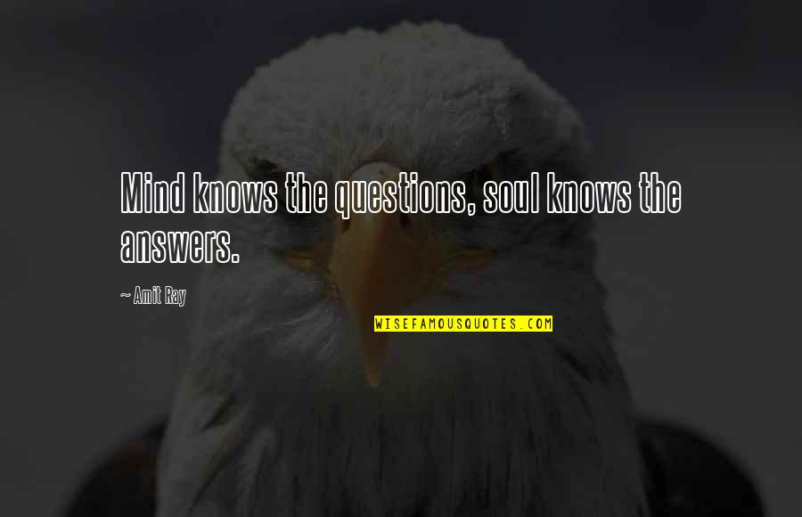 Spiritual Soul Searching Quotes By Amit Ray: Mind knows the questions, soul knows the answers.