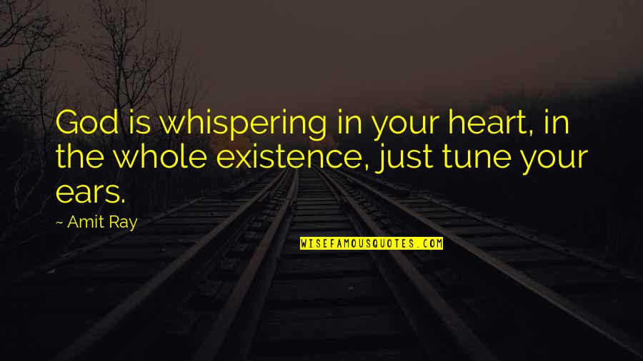 Spirituality Growth Quotes By Amit Ray: God is whispering in your heart, in the