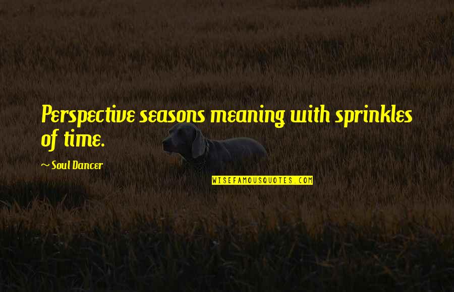 Spirituality Growth Quotes By Soul Dancer: Perspective seasons meaning with sprinkles of time.