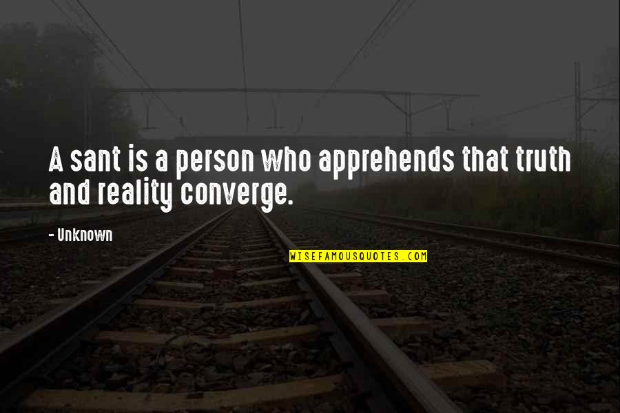 Spirituality Reality Quotes By Unknown: A sant is a person who apprehends that