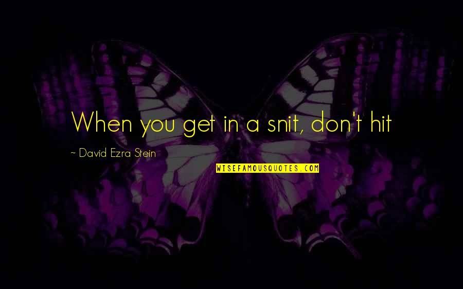 Spiros Soulis Quotes By David Ezra Stein: When you get in a snit, don't hit Spiros Soulis Quotes By David Ezra Stein: When you get in a snit, don't hit