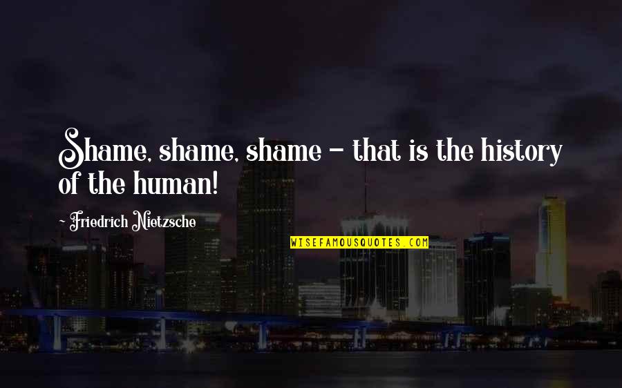 Spisso Latin Quotes By Friedrich Nietzsche: Shame, shame, shame - that is the history