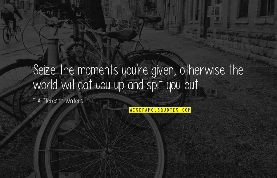 Spit Quotes By A Meredith Walters: Seize the moments you're given, otherwise the world