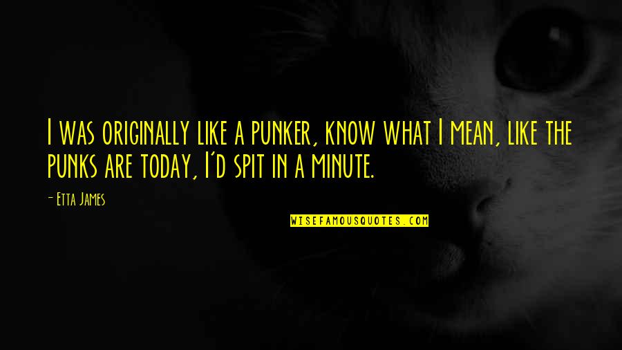Spit Quotes By Etta James: I was originally like a punker, know what