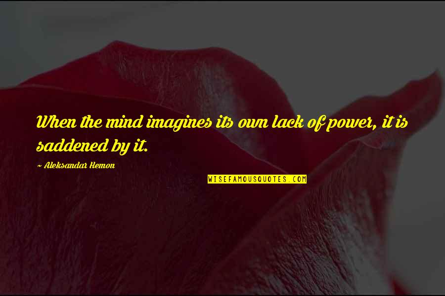 Spitaler Gottesacker Quotes By Aleksandar Hemon: When the mind imagines its own lack of