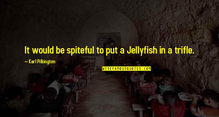 Spiteful Quotes By Karl Pilkington: It would be spiteful to put a Jellyfish Spiteful Quotes By Karl Pilkington: It would be spiteful to put a Jellyfish