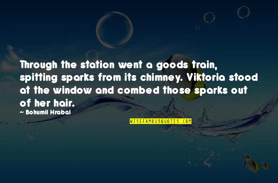 Spitting Quotes By Bohumil Hrabal: Through the station went a goods train, spitting