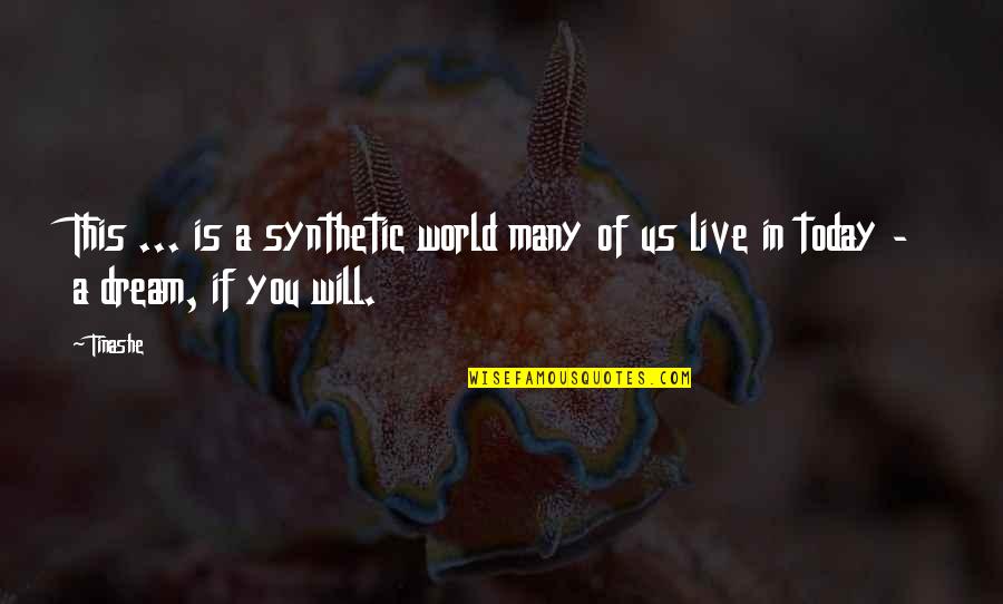 Spittouch Quotes By Tinashe: This ... is a synthetic world many of