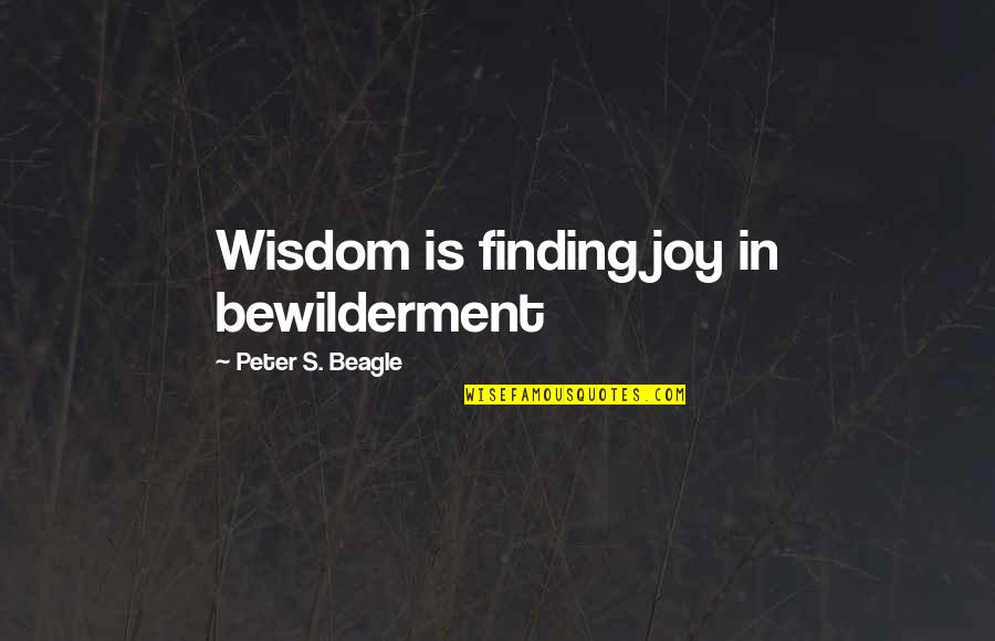 Spitznagel Gun Quotes By Peter S. Beagle: Wisdom is finding joy in bewilderment Spitznagel Gun Quotes By Peter S. Beagle: Wisdom is finding joy in bewilderment