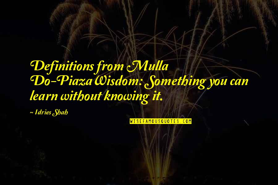 Spjelkavik Ungdomsskole Quotes By Idries Shah: Definitions from Mulla Do-PiazaWisdom: Something you can learn