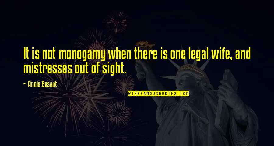 Spks Medical Institute Quotes By Annie Besant: It is not monogamy when there is one