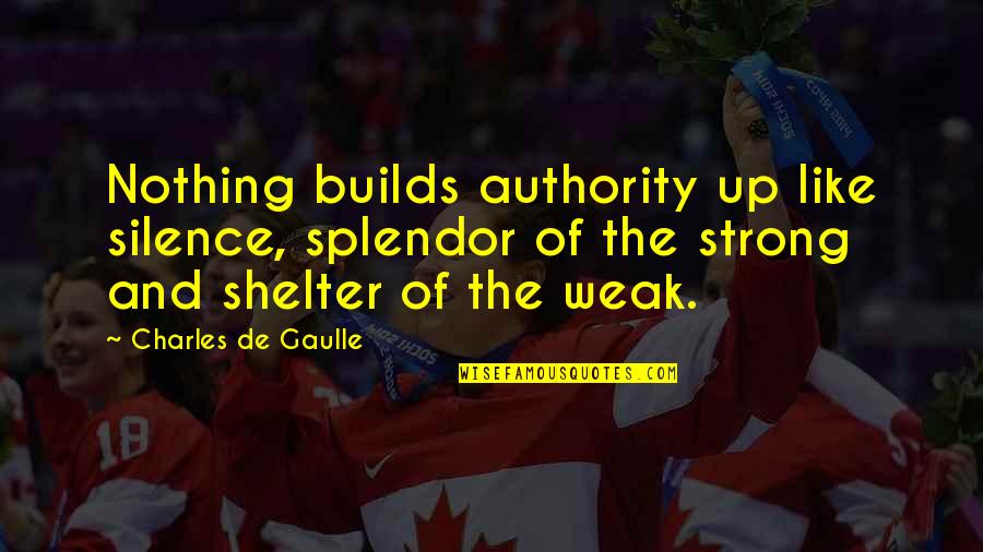 Splendor Quotes By Charles De Gaulle: Nothing builds authority up like silence, splendor of
