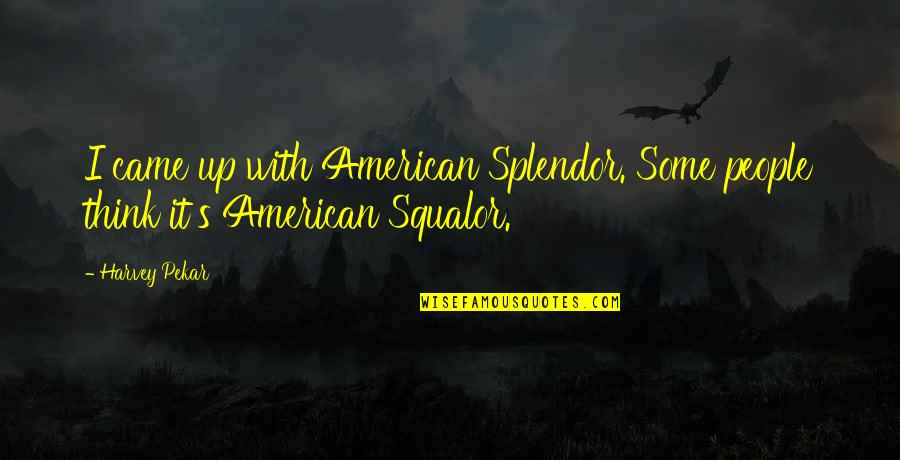 Splendor Quotes By Harvey Pekar: I came up with American Splendor. Some people