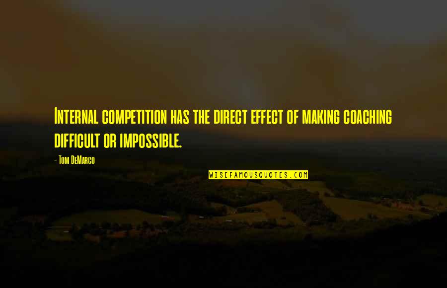 Split Personalities Quotes By Tom DeMarco: Internal competition has the direct effect of making