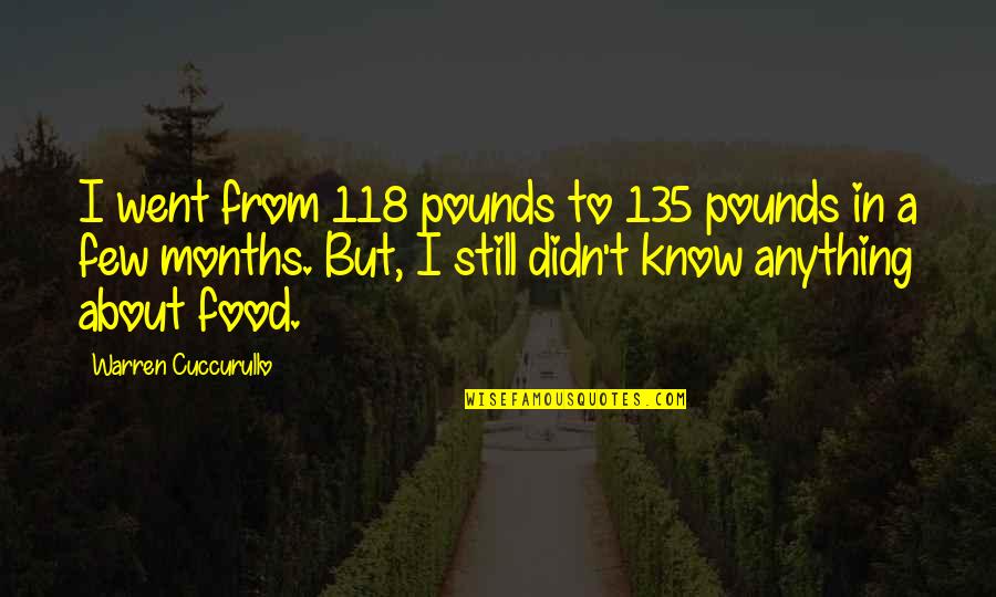 Sploosh Meme Quotes By Warren Cuccurullo: I went from 118 pounds to 135 pounds