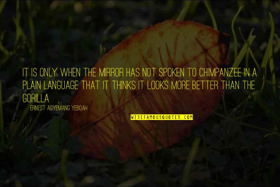 Spoken Language Quotes By Ernest Agyemang Yeboah: It is only when the mirror has not