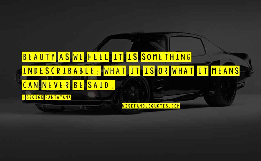 Sponsorships For Youtube Quotes By George Santayana: Beauty as we feel it is something indescribable;