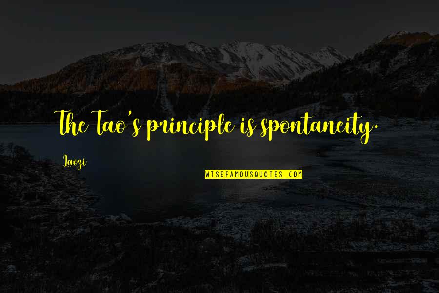 Spontaneity Quotes By Laozi: The Tao's principle is spontaneity.