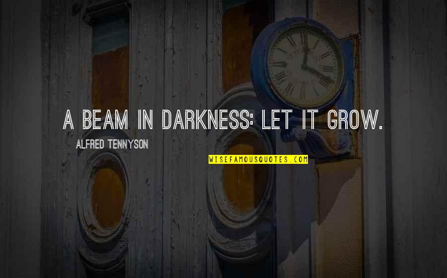 Sporting Philosophies Quotes By Alfred Tennyson: A beam in darkness: let it grow.