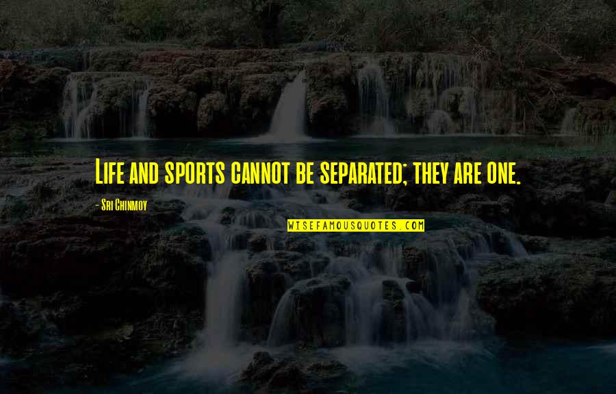 Sports And Life Quotes By Sri Chinmoy: Life and sports cannot be separated; they are