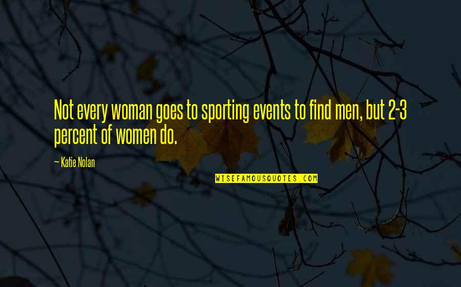 Sports Events Quotes By Katie Nolan: Not every woman goes to sporting events to