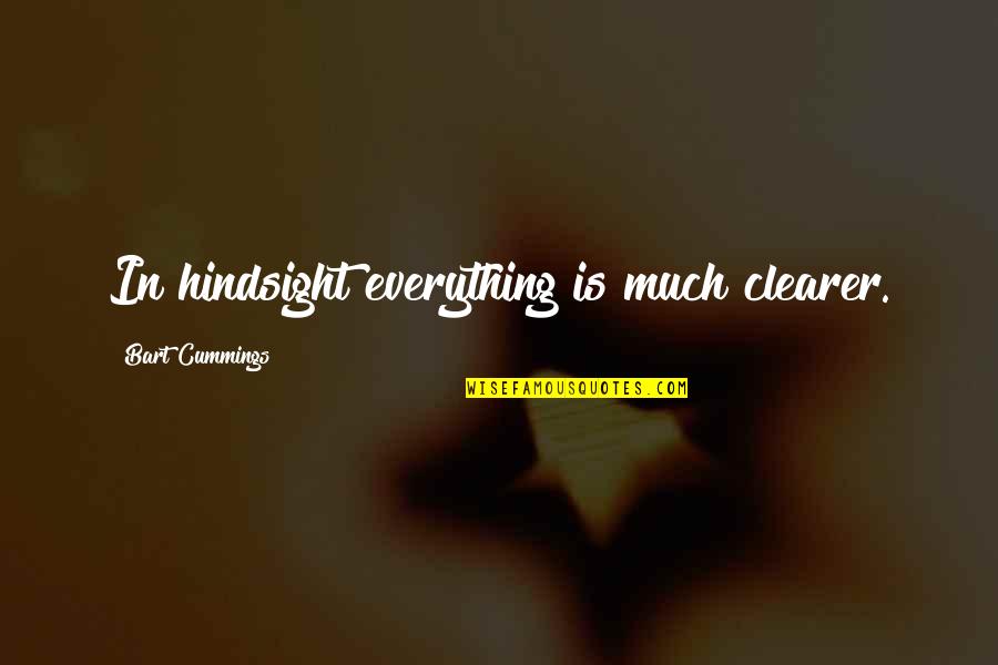 Sports Inspirational Quotes By Bart Cummings: In hindsight everything is much clearer.