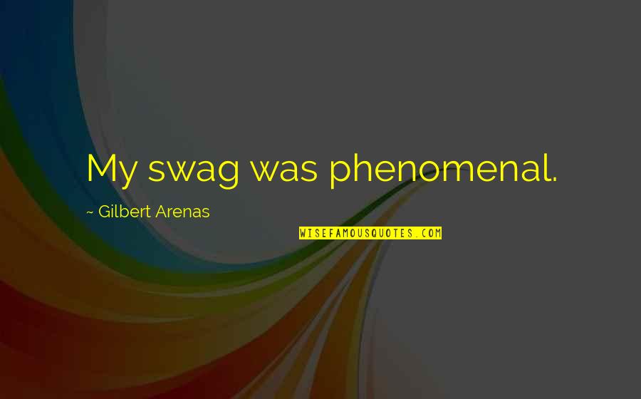 Sports Swag Quotes By Gilbert Arenas: My swag was phenomenal.