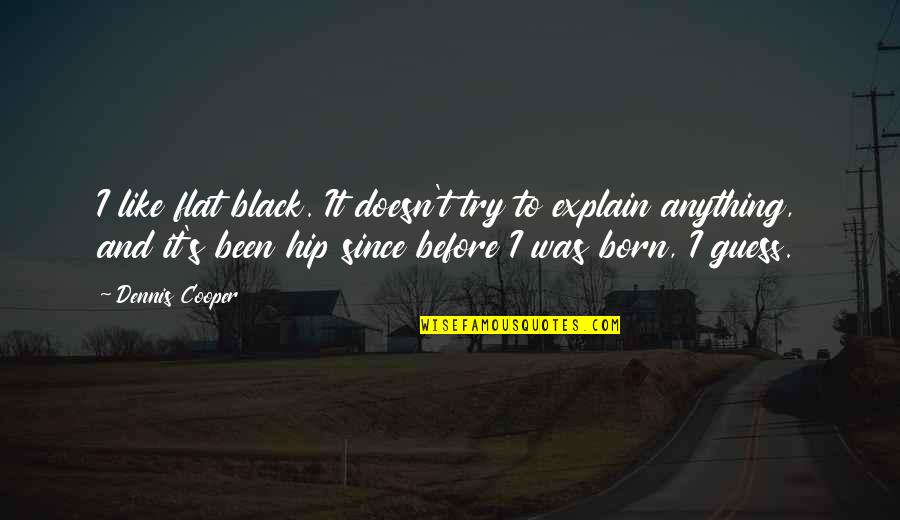 Sportsbag Quotes By Dennis Cooper: I like flat black. It doesn't try to