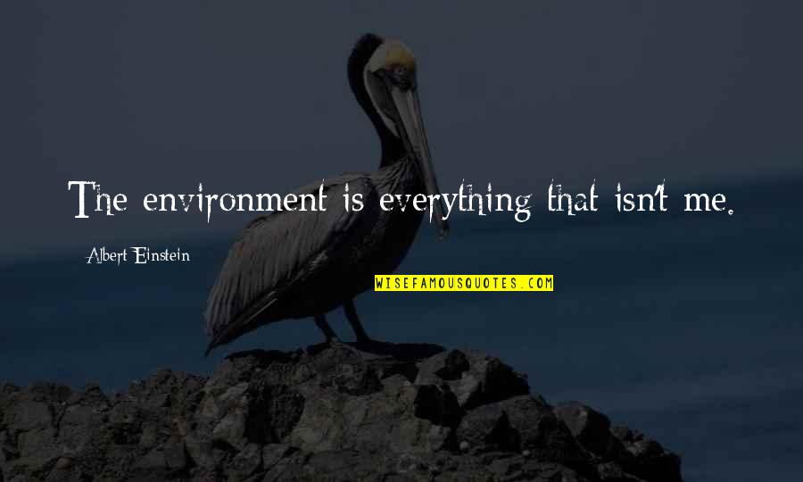 Sportscaster Rashad Quotes By Albert Einstein: The environment is everything that isn't me. Sportscaster Rashad Quotes By Albert Einstein: The environment is everything that isn't me.