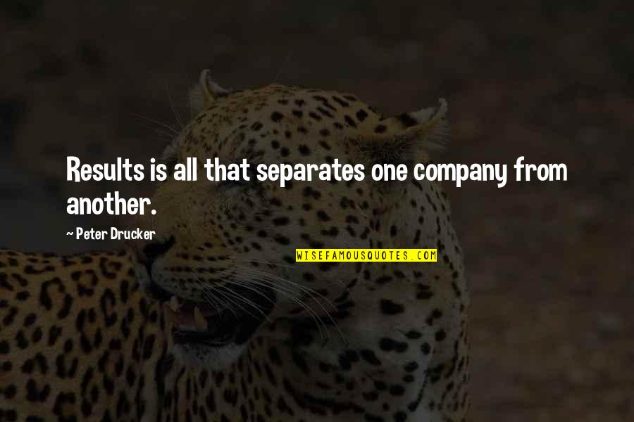 Sportsmanship For Football Quotes By Peter Drucker: Results is all that separates one company from