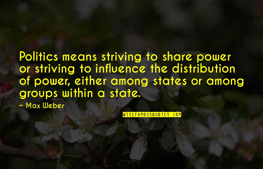 Sportsmanship For Kids Quotes By Max Weber: Politics means striving to share power or striving