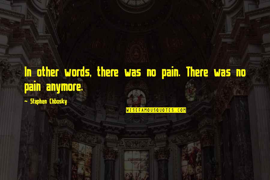 Spoznaja Znacenje Quotes By Stephen Chbosky: In other words, there was no pain. There