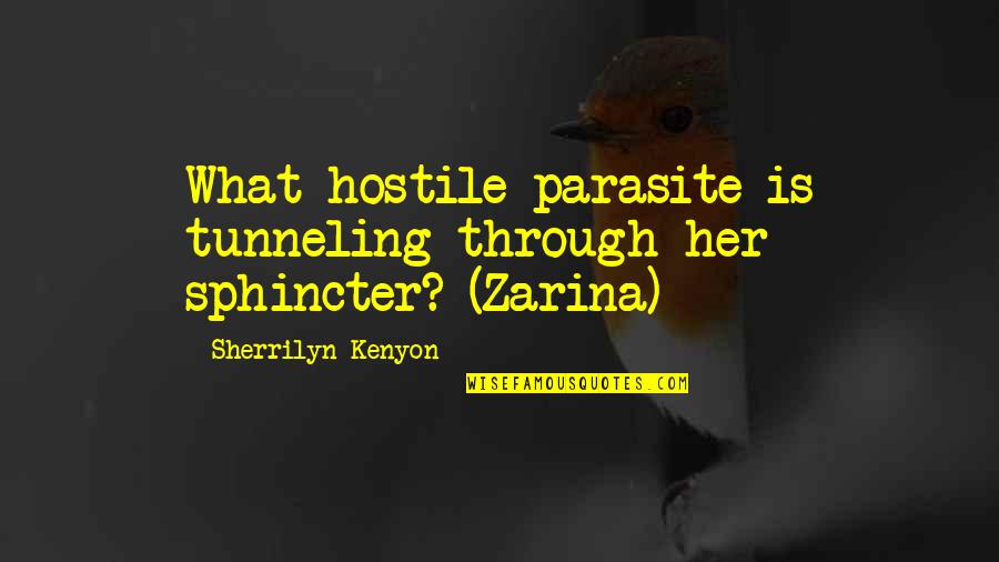 Spraggs Quotes By Sherrilyn Kenyon: What hostile parasite is tunneling through her sphincter? Spraggs Quotes By Sherrilyn Kenyon: What hostile parasite is tunneling through her sphincter?