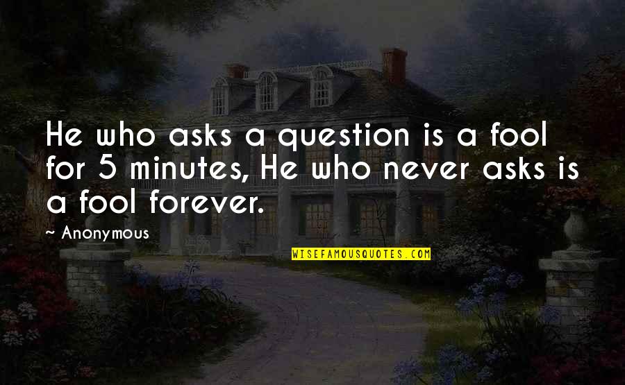 Sprains Strains Quotes By Anonymous: He who asks a question is a fool