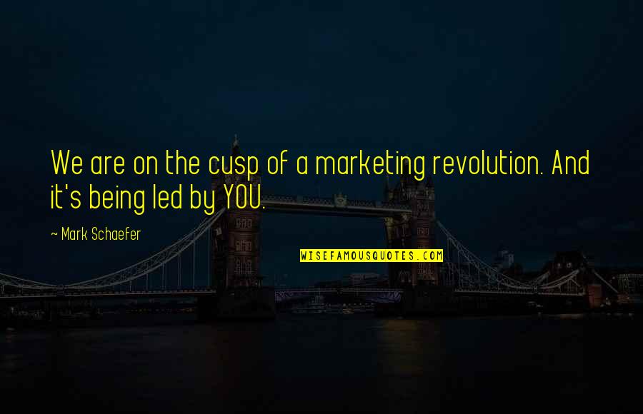 Sprawling Quotes By Mark Schaefer: We are on the cusp of a marketing