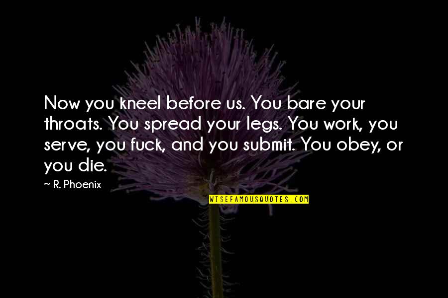 Spread Legs Quotes By R. Phoenix: Now you kneel before us. You bare your
