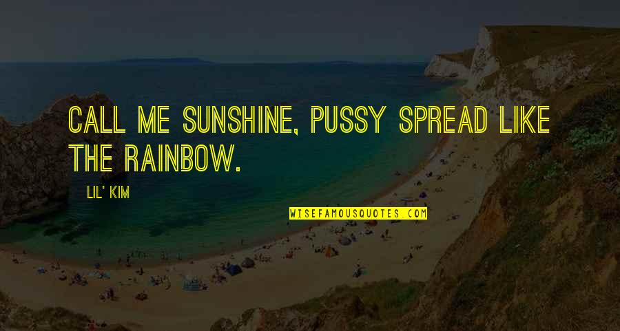 Spread Sunshine Quotes By Lil' Kim: Call me Sunshine, pussy spread like the rainbow.