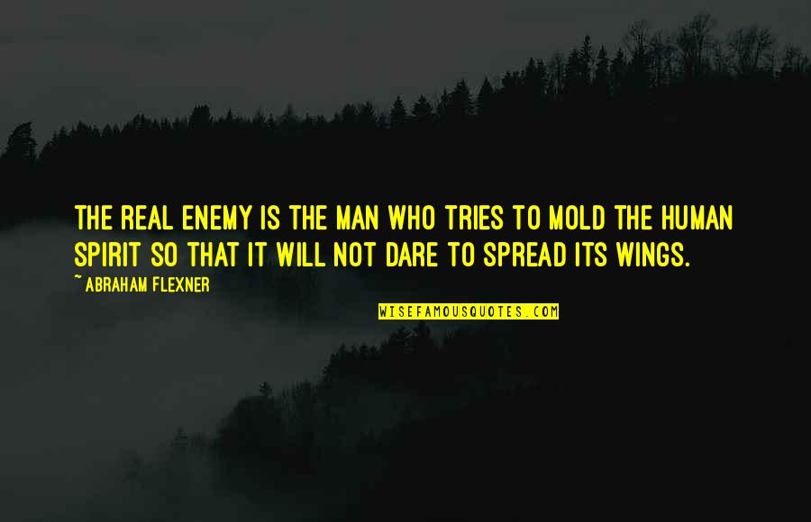 Spread Wings Quotes By Abraham Flexner: The real enemy is the man who tries Spread Wings Quotes By Abraham Flexner: The real enemy is the man who tries