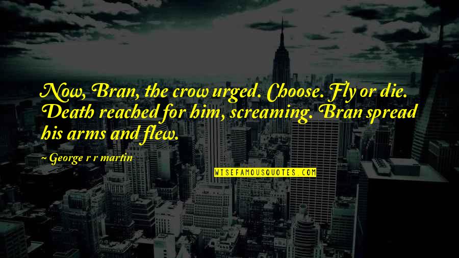 Spread Your Arms Quotes By George R R Martin: Now, Bran, the crow urged. Choose. Fly or