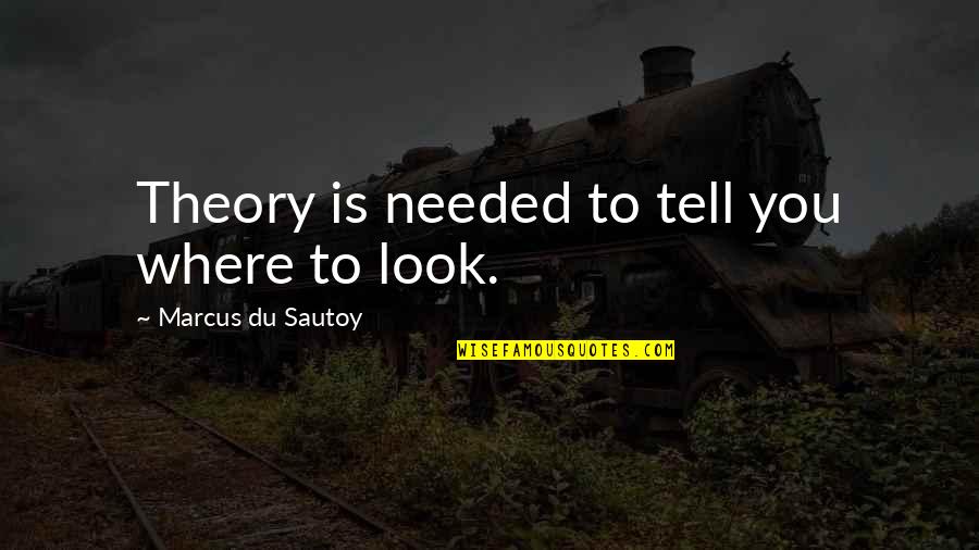 Spreading Awareness Quotes By Marcus Du Sautoy: Theory is needed to tell you where to